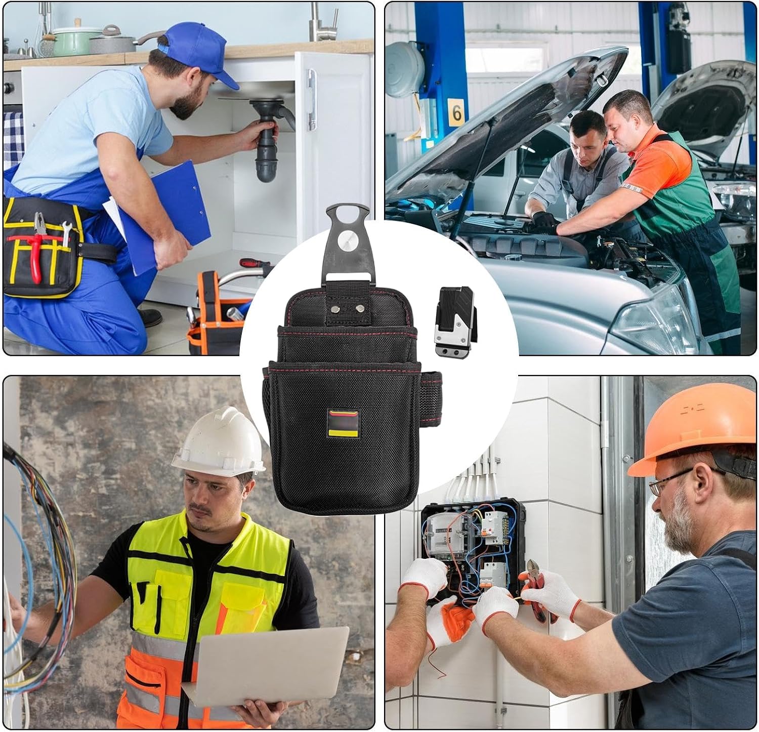  Pochette à Outils Électriques | Sac De Waist De Maintenance - Sac Ceinture Imperméable Multi-Outils Porte-Outils Pour Travaux Intérieur Extérieur Soudage Peinture Toiture Pêche Voyage