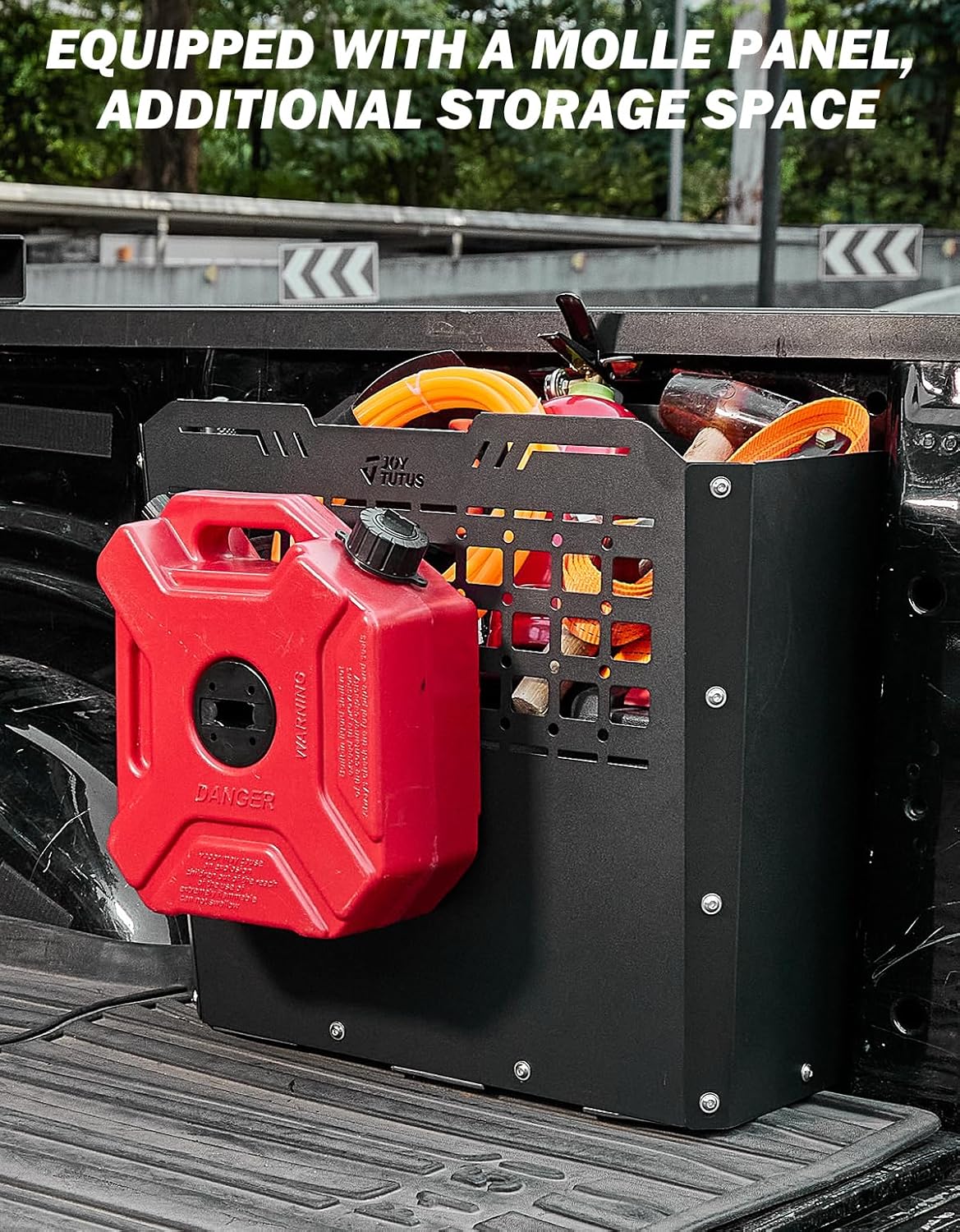  JOYTUTUS Rangement D'outils Pour Camion Robuste – Compatible Avec F150, F250, F350 (2015-2024) – Montage Latéral, Capacité De 57 L, Boîtes à Outils En Métal