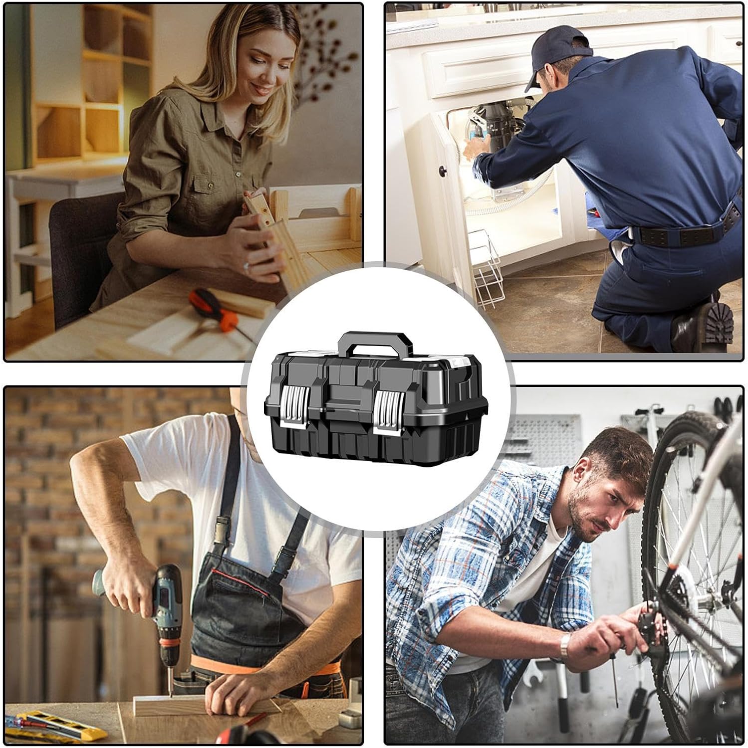  Boîte De Rangement Pour Outils, Organisateur D'outils Et De Rangement | Organiseur De Matériel étanche à 3 Couches | Solution De Rangement Multifonctionnelle De Grande Capacité Et Boucle En Acier