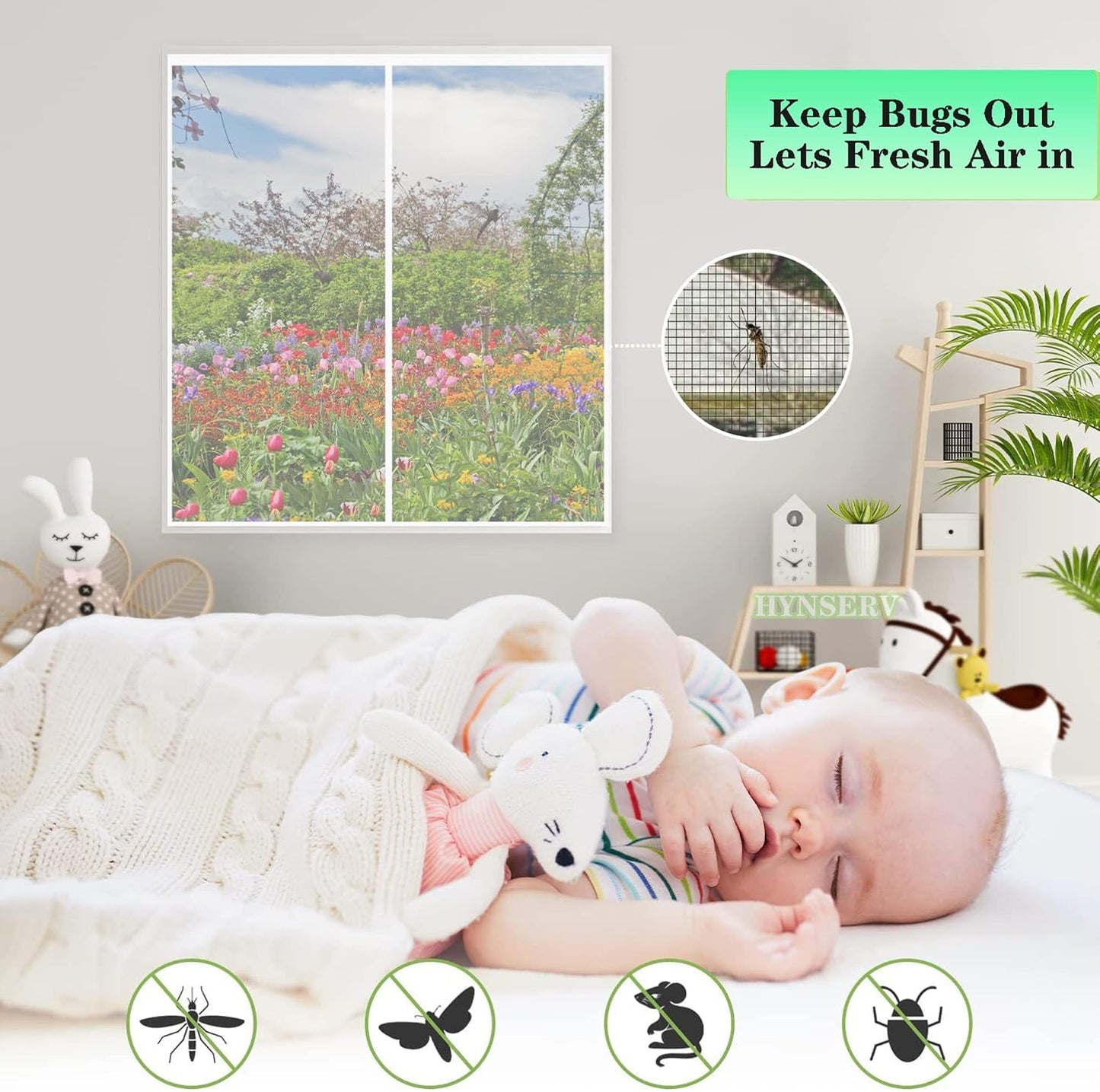 Magnetic Window Mosquito Net White 120 X 170 Cm Automatic Closure Anti-Mosquito Fly Curtain Easy To Install Anti-Insect For Doors Windows Balcony Living Room