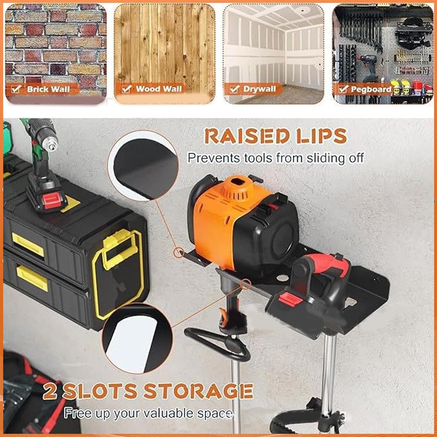  Tool Organizer, Tool Storage, Wall Mount Space-Saving Multifunctional Neat Setup Efficient, Equipment Stand For Pruners, Branch, Shears, 16.54x6.69x1.18inches