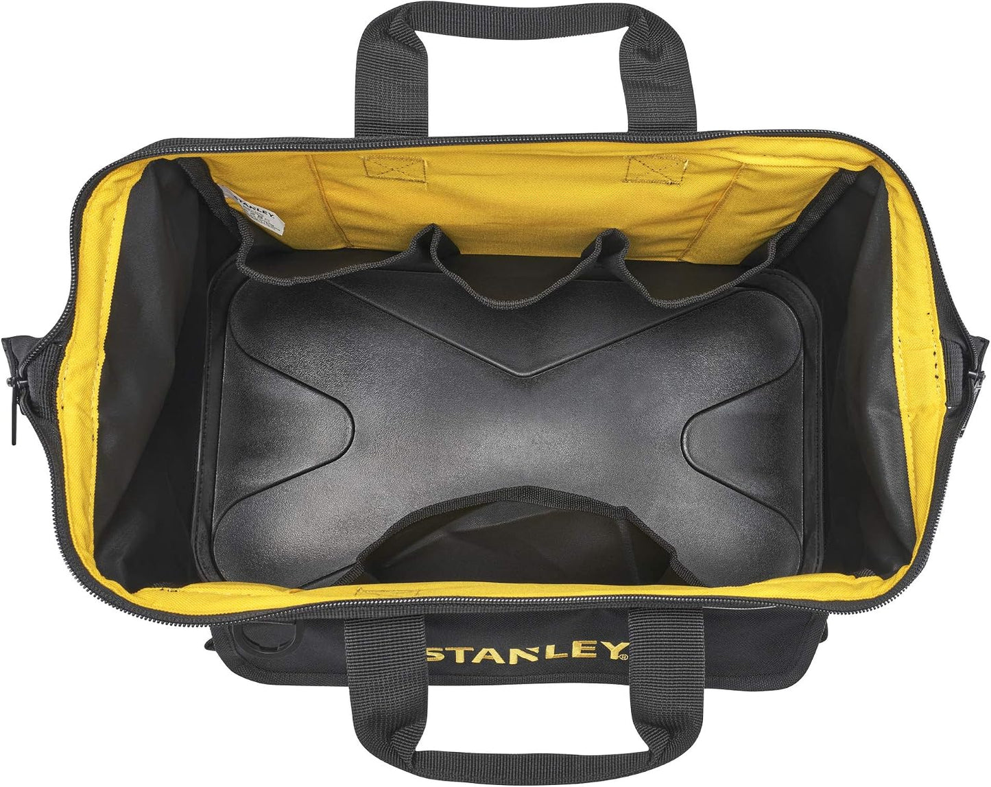  STANLEY 1-96-183 Sac À Outils En Tissu 600 X 600 Deniers - Multi-Compartiments - Sangle Bandoulière Avec Renfort Au Niveau De L'Épaule - Conception Rigide - Dimensions (en Cm): 44,7 X 27,5 X 23,5