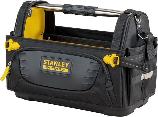  STANLEY Fmst1-80146 Panier Porte-Outils Gamme FATMAX - Base Rigide Étanche - 600 Deniers - Nombreuses Poches - Poignée Acier - Sangle D'Épaule Détachable