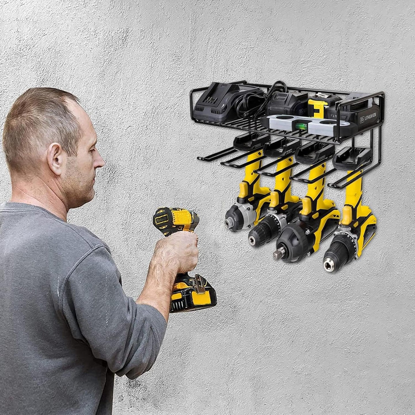  Organisateur D'outils électriques - Rangement D'étagères à Outils En Métal | Grande étagère à Outils Portable Et Robuste Pour Perceuse-visseuse Sans Fil