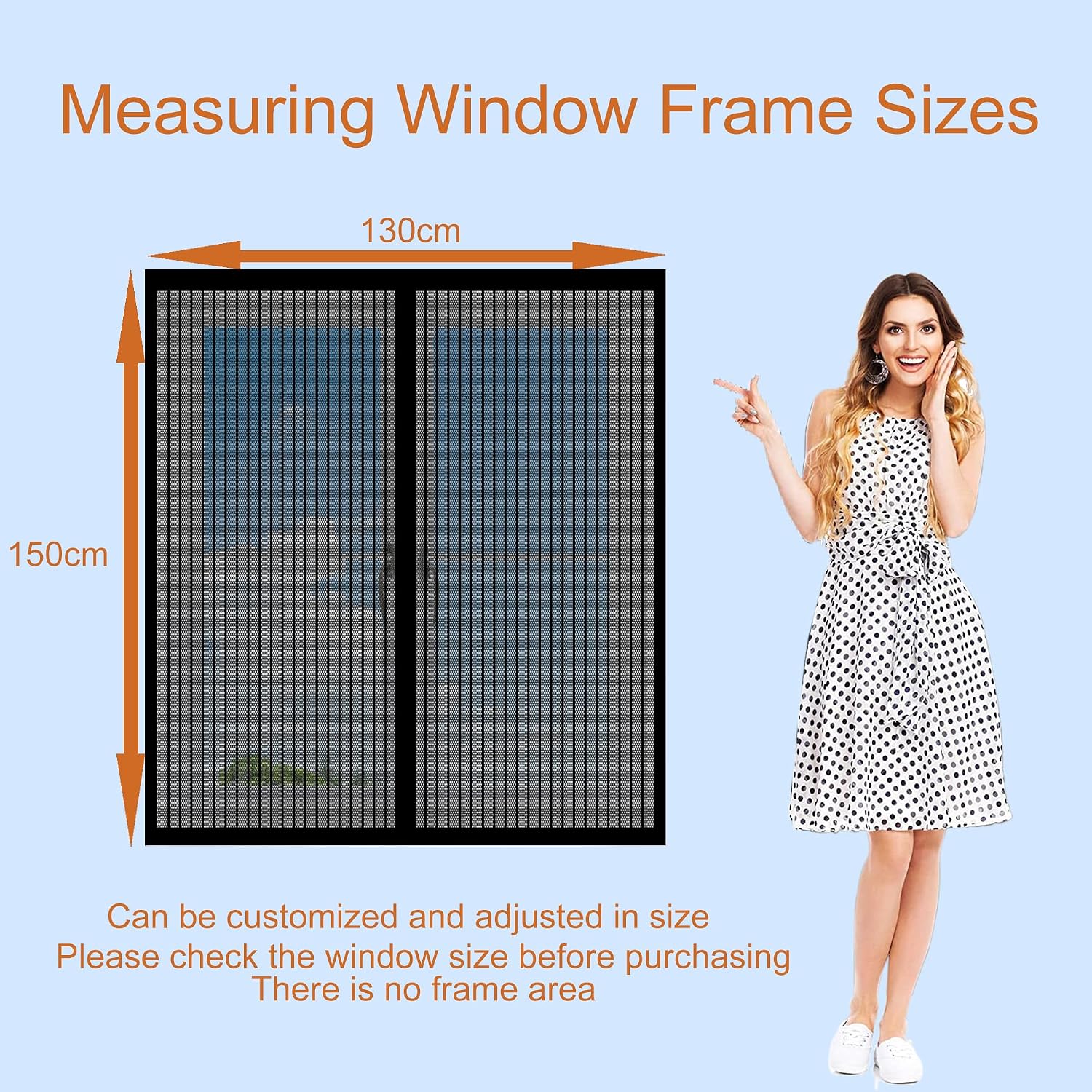  Magnetic Mosquito Net For Windows, 117 X 111 Cm, Magnetic Adsorption For Living Room, Window, Balcony, Black