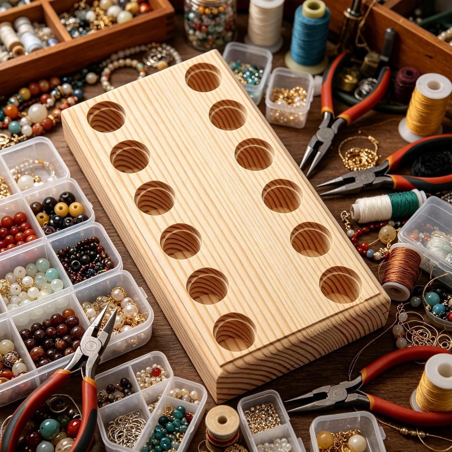 GENERIC Organiseur De Pinces | Support En Bois Multi-fentes – Organisateur D'outils De Perlage | Pour Garage, établi De Travail, Armoire, Mécanicien, Travaux De Construction