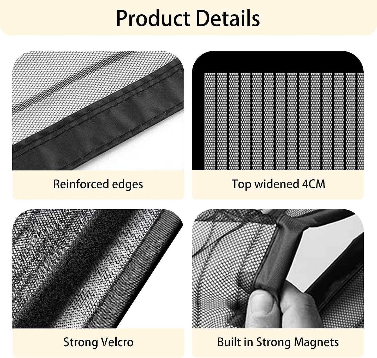  Magnetic Fly Screen For Door Window 97 X 130 Cm Ultra Fine Mesh Breathable Ultra Thin Mesh For Balcony Door Window Camper Van White