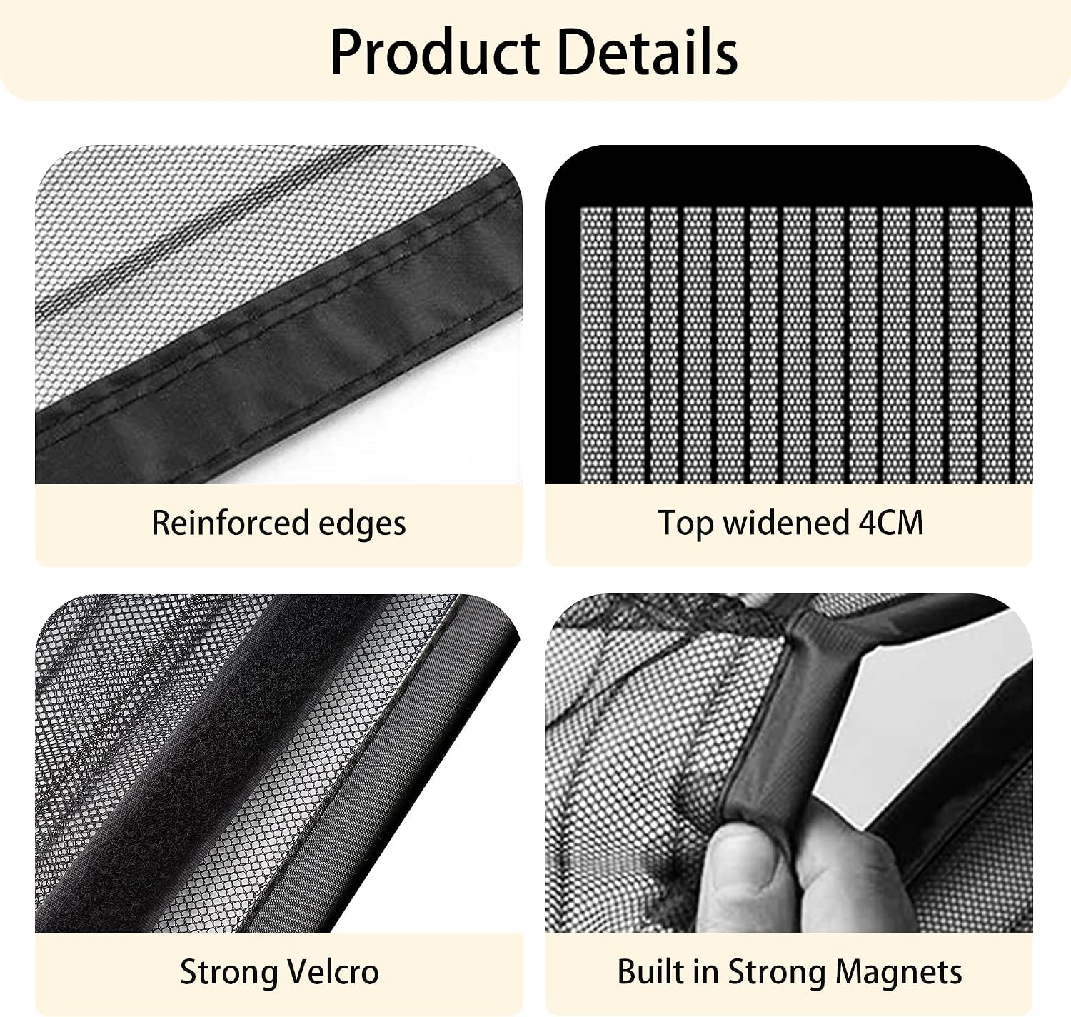  Magnetic Fly Screen For Door Window 97 X 130 Cm Ultra Fine Mesh Breathable Ultra Thin Mesh For Balcony Door Window Camper Van White