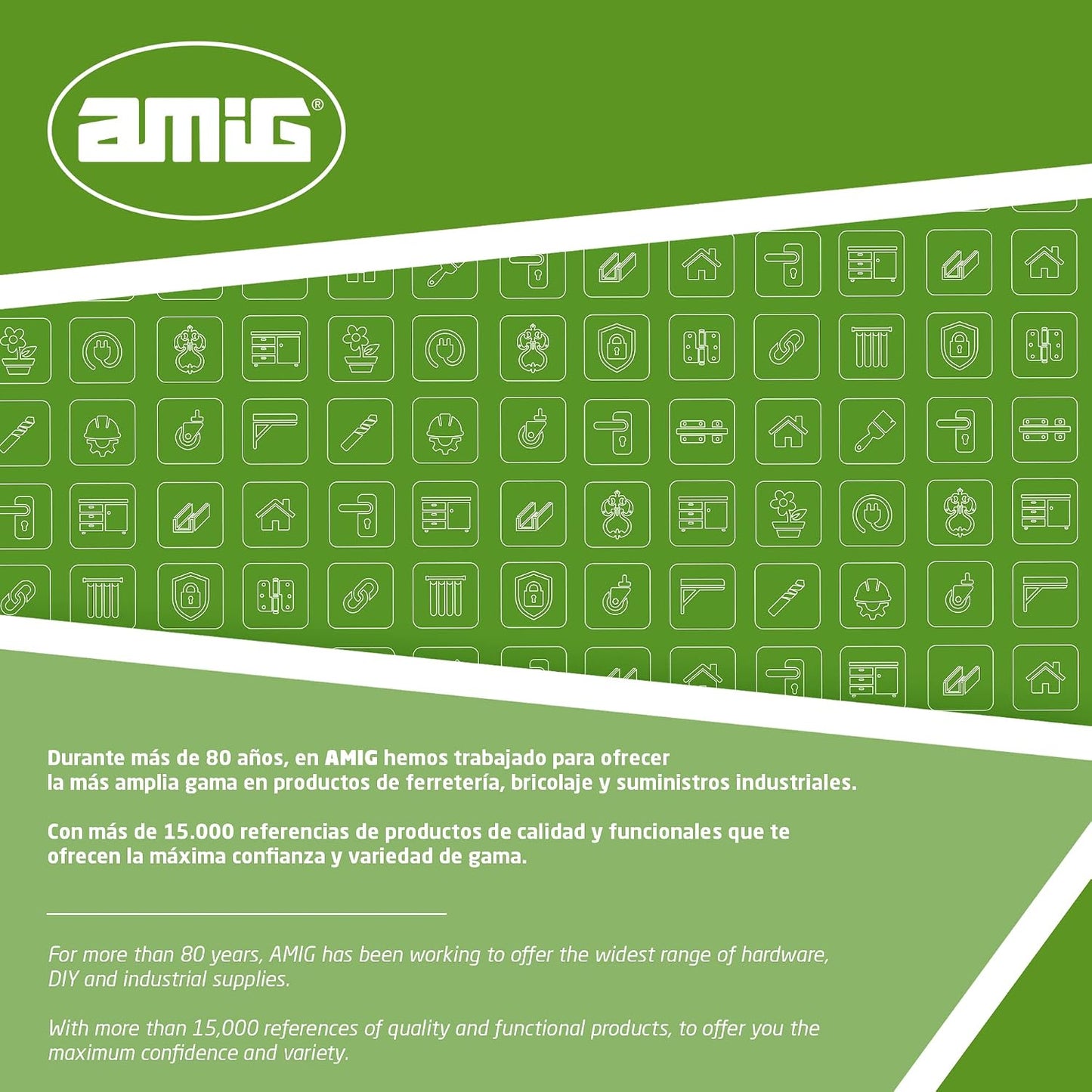  Amig - Goupille De Verrouillage Pour Fenêtres Courroies En Bois Ou Aluminium Mod.40 | Convient Pour Sécuriser Les Stores | Fermeture De Sécurité Zamak Chromée | Dimensions : Ø 30 X 152 Mm