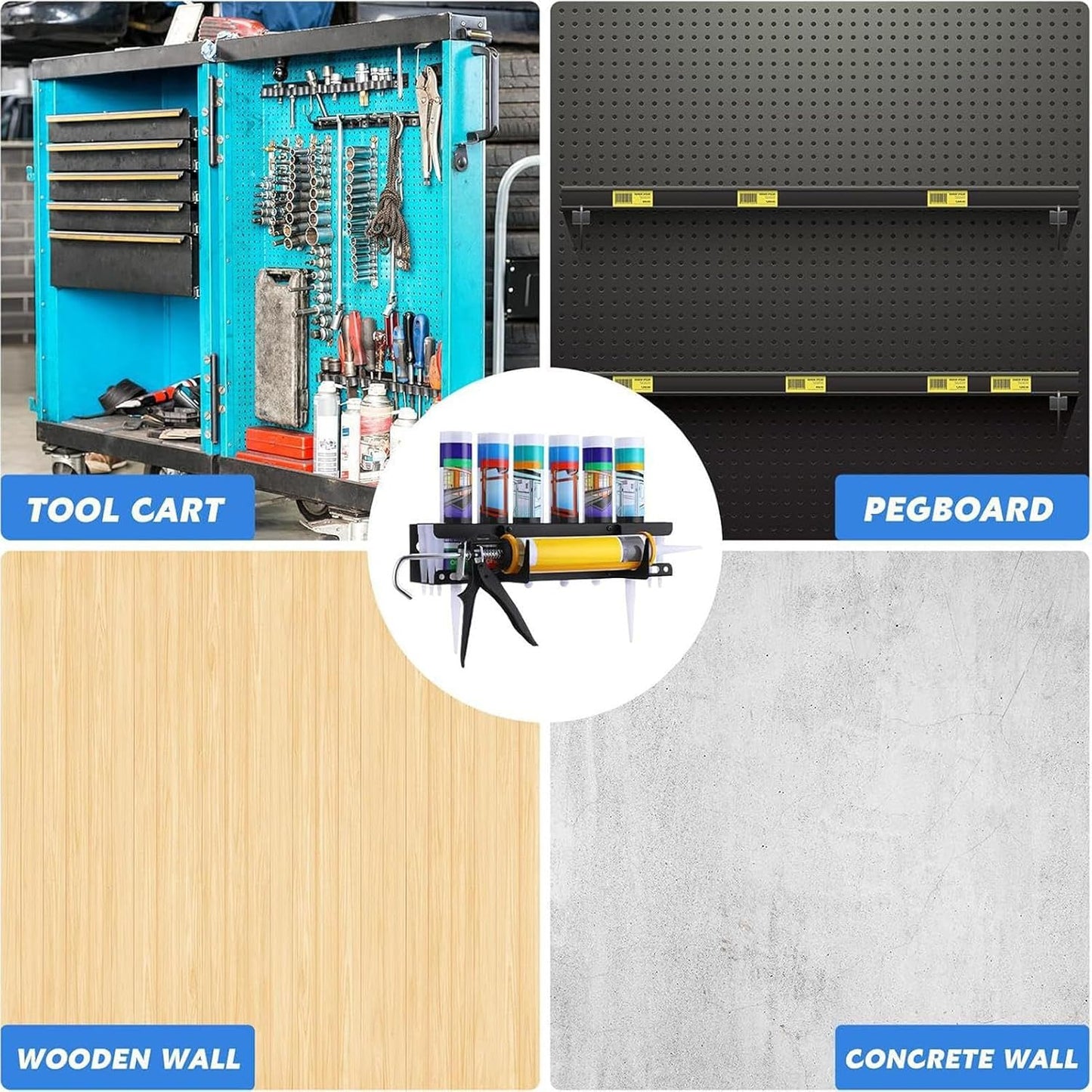 GENERIC Distributeur De Mastic D'atelier | Support Mural Pour Buse De Mastic - Rangement De Calfeutrage à La Main Pour Travailleurs De La Construction, Rénovateurs, Bricoleurs, Personnel D'entretien