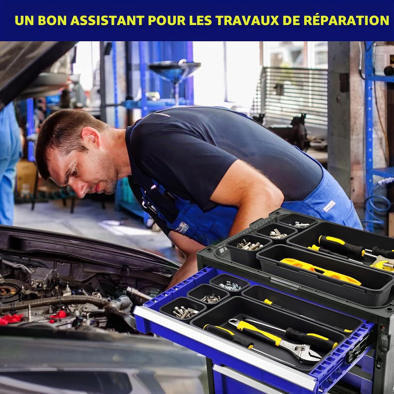  Boîte à Outils, Organisateur De Tiroir à Outils, Séparateur De Boîte à Outils, Organiseurs Et Rangement D'outils De Garage, Accessoires De Boîte à Outils Pour Armoire à Outils Roulante