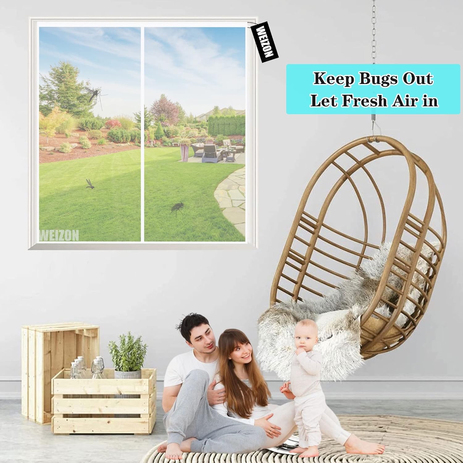  Magnetic Mosquito Net Window, Anti-Insect Window Curtain, White, 120 X 130 Cm, Anti-Fly Curtain, Automatic Closure, Easy Installation Without Tools For Windows, Balcony, Living Room
