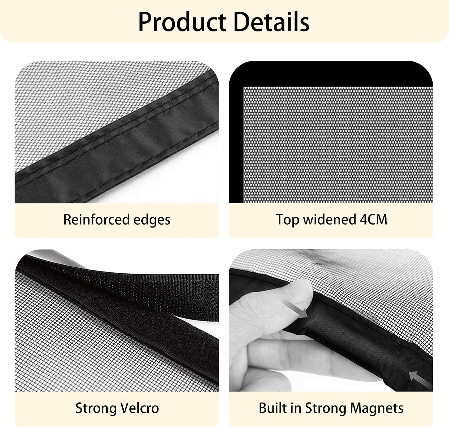  Mosquito Net Door Window 93 X 123 Cm Magnetic Mosquito Net Without Drilling Easy To Install For Home Windows, White