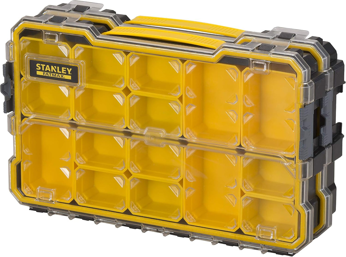  Stanley Fmst1-75779 Boîte À Outils Étanche Profi 2/3 Gamme FatMax - Couvercle Transparent - Attaches Plastiques - Étanche - Ip53 - Pas De Poignée Noir Jaune