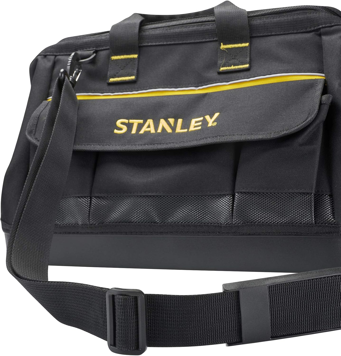  STANLEY 1-96-183 Sac À Outils En Tissu 600 X 600 Deniers - Multi-Compartiments - Sangle Bandoulière Avec Renfort Au Niveau De L'Épaule - Conception Rigide - Dimensions (en Cm): 44,7 X 27,5 X 23,5