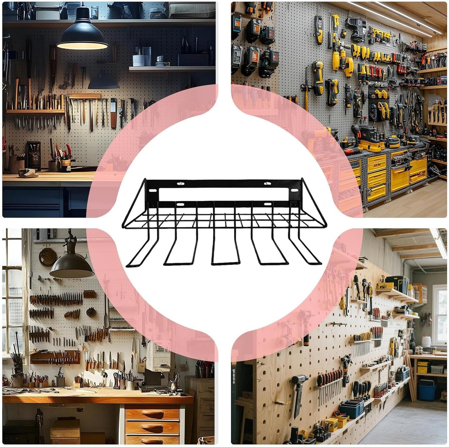 GENERIC Étagère à Outils électriques, étagère De Rangement Pour Perceuse, Support Mural En Métal Pour Garage, Maison, Abri De Jardin, Organisation Pour Perceuses