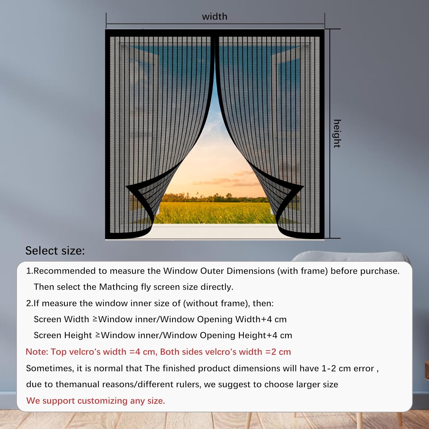  Mosquito Nets For Windows, 137 X 107 Cm, Automatic Anti-Mosquito Curtain, Powerful Magnets, Automatic Window Closure, Prevents Mosquitoes, White