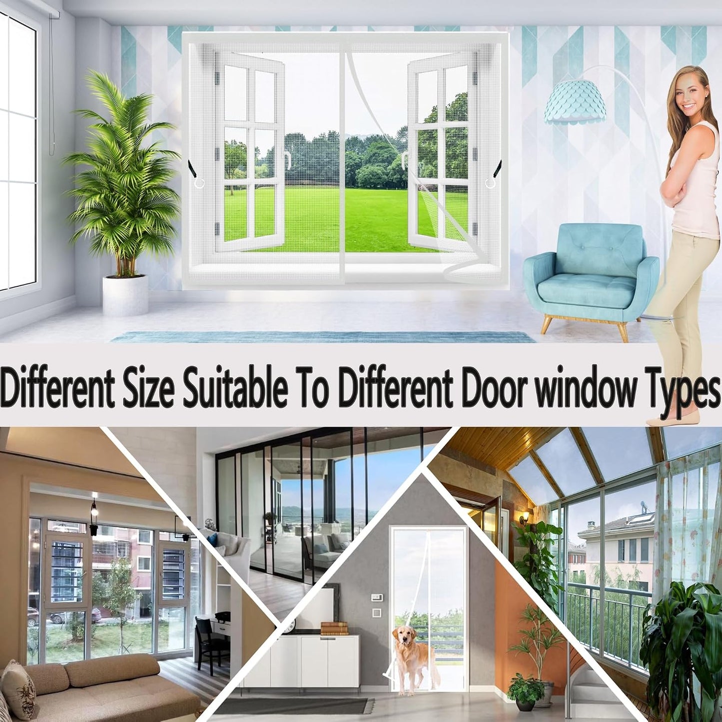 Mosquito Net For Windows, 225 X 140 Cm Anti-Pollen Net With Innovative Magnetic Fastening | Fly Netting, Pollen Protection, No Drilling Required, White