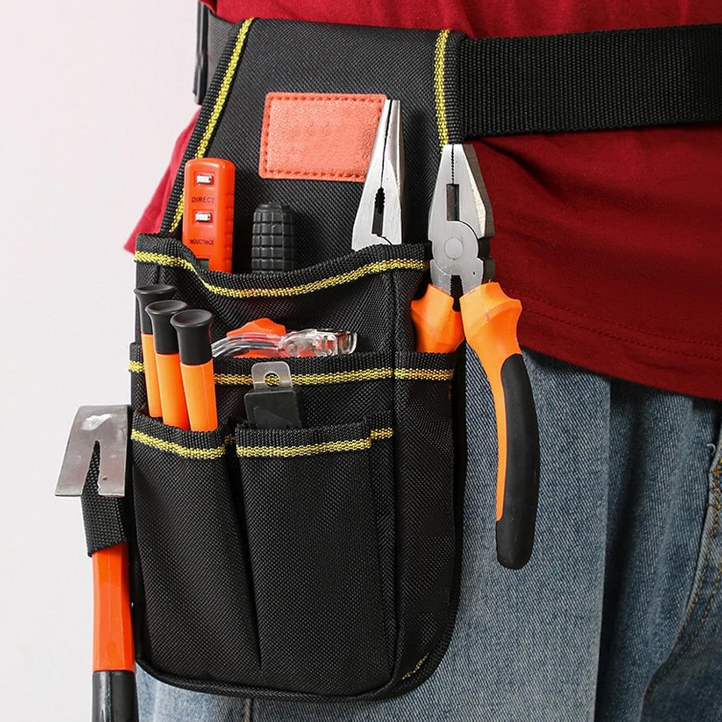 GENERIC Sac à Outils Pour électricien, Pochette De Rangement Portable Multi-poches | Sacs Porte-outils De Taille – Pour Construction, Bricoleur, Entrepreneur, Mécanicien, Plombier, Couvreur, Menuiserie