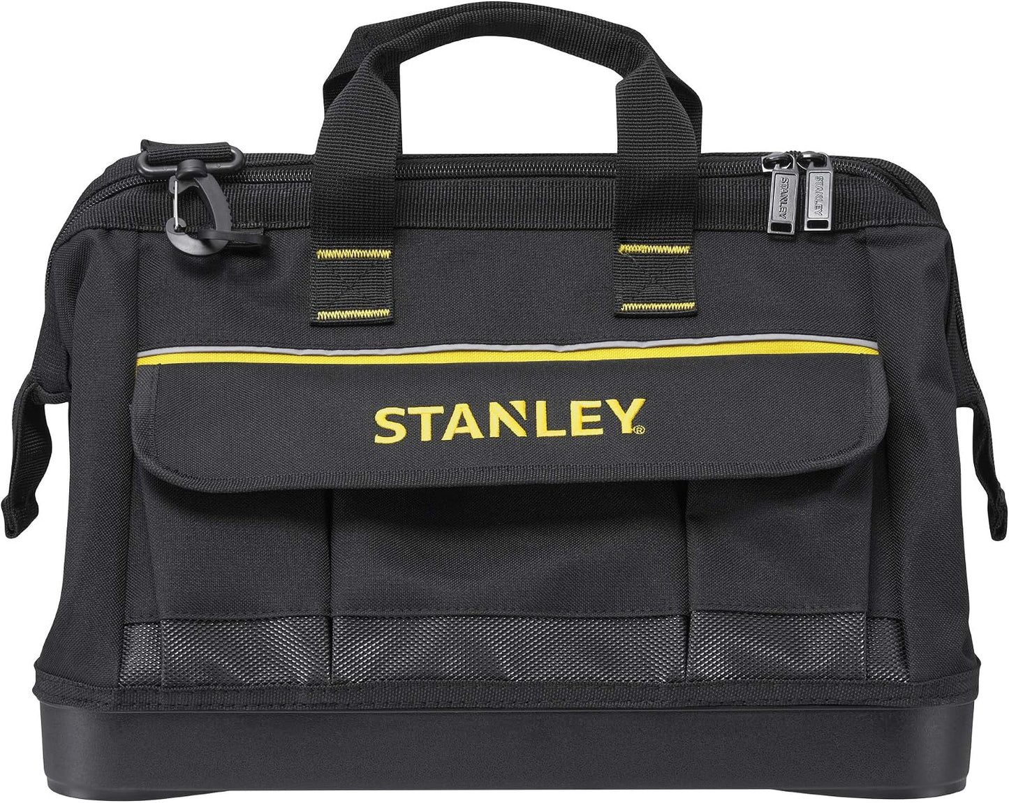  STANLEY 1-96-183 Sac À Outils En Tissu 600 X 600 Deniers - Multi-Compartiments - Sangle Bandoulière Avec Renfort Au Niveau De L'Épaule - Conception Rigide - Dimensions (en Cm): 44,7 X 27,5 X 23,5