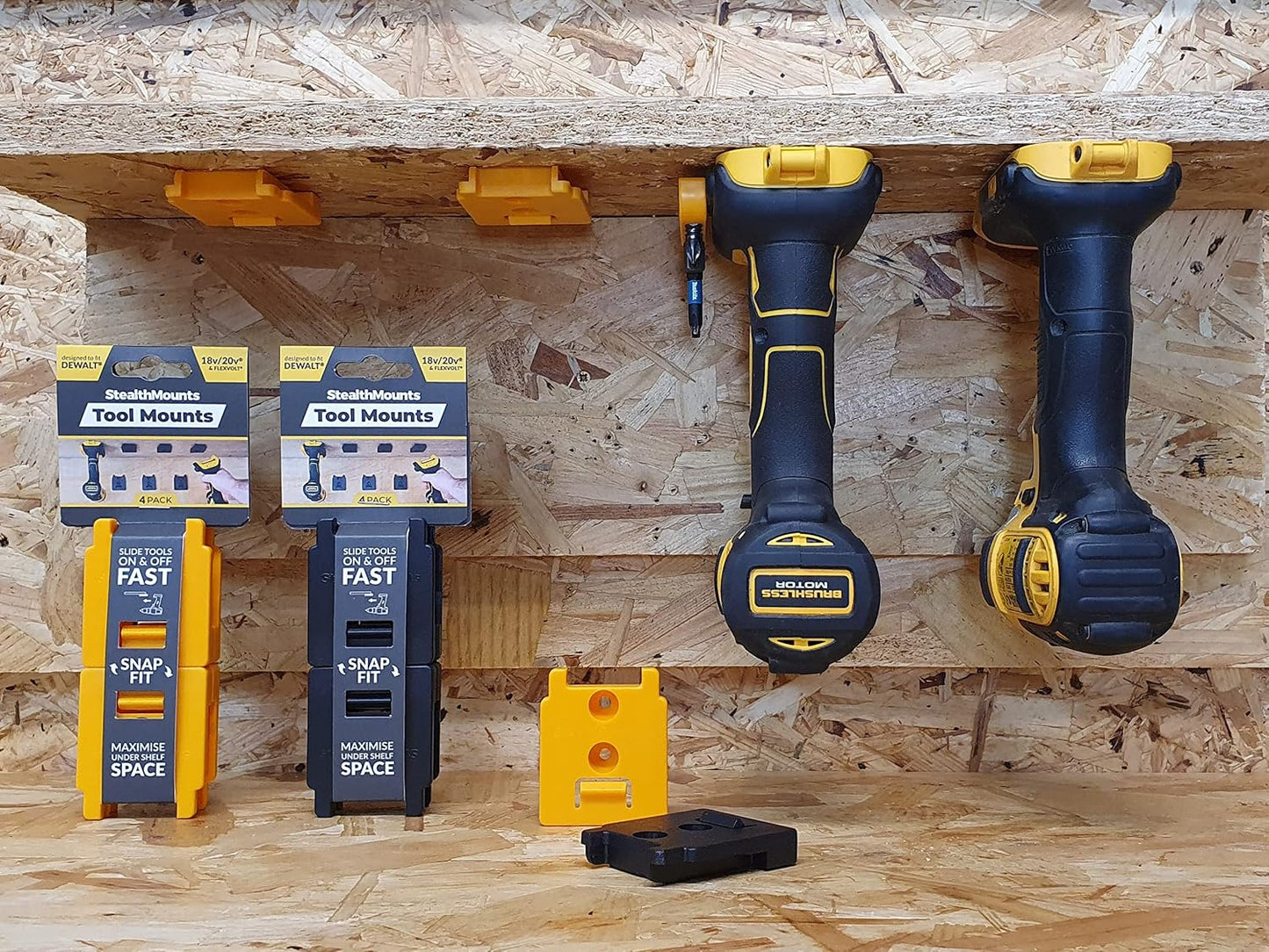  Lot De 4 Supports à Outils Pour Outils Dewalt 18 V XR Jaune