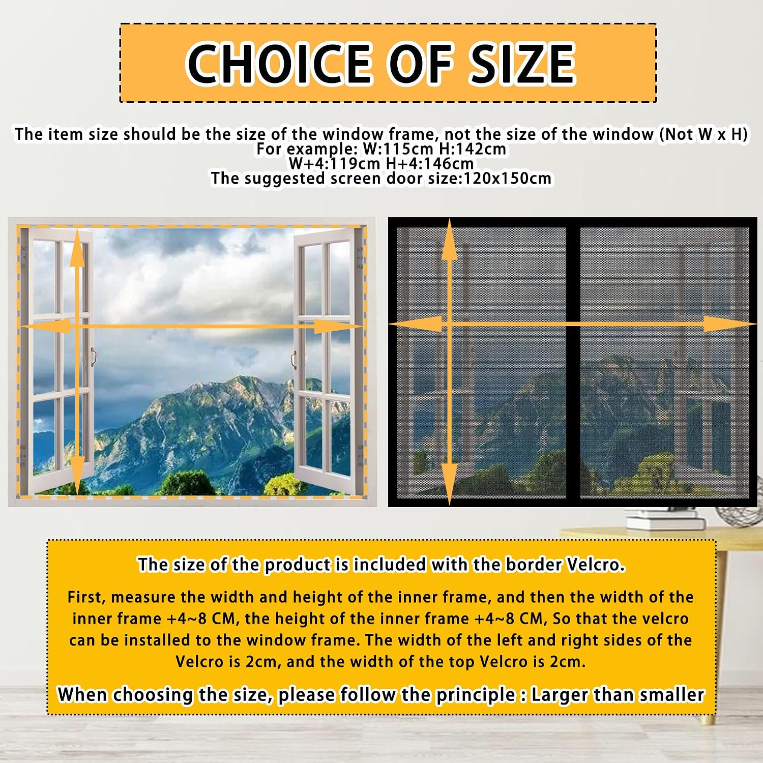  Mosquito Net Window 117 X 165 Cm Adjustable Mosquito Net With Powerful Magnets Automatic Closing For Most Types Of Windows, Black