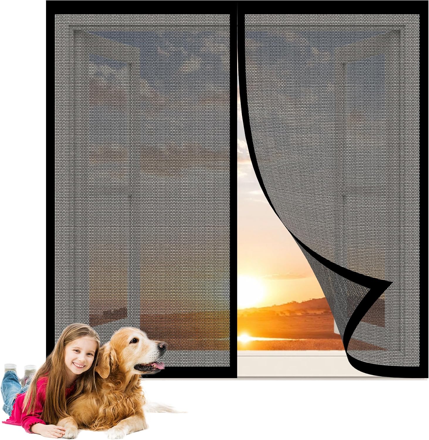  Mosquito Nets For Windows, 65 X 126 Cm, Made To Measure To Prevent Insects From Entering For Windows Doors, Black