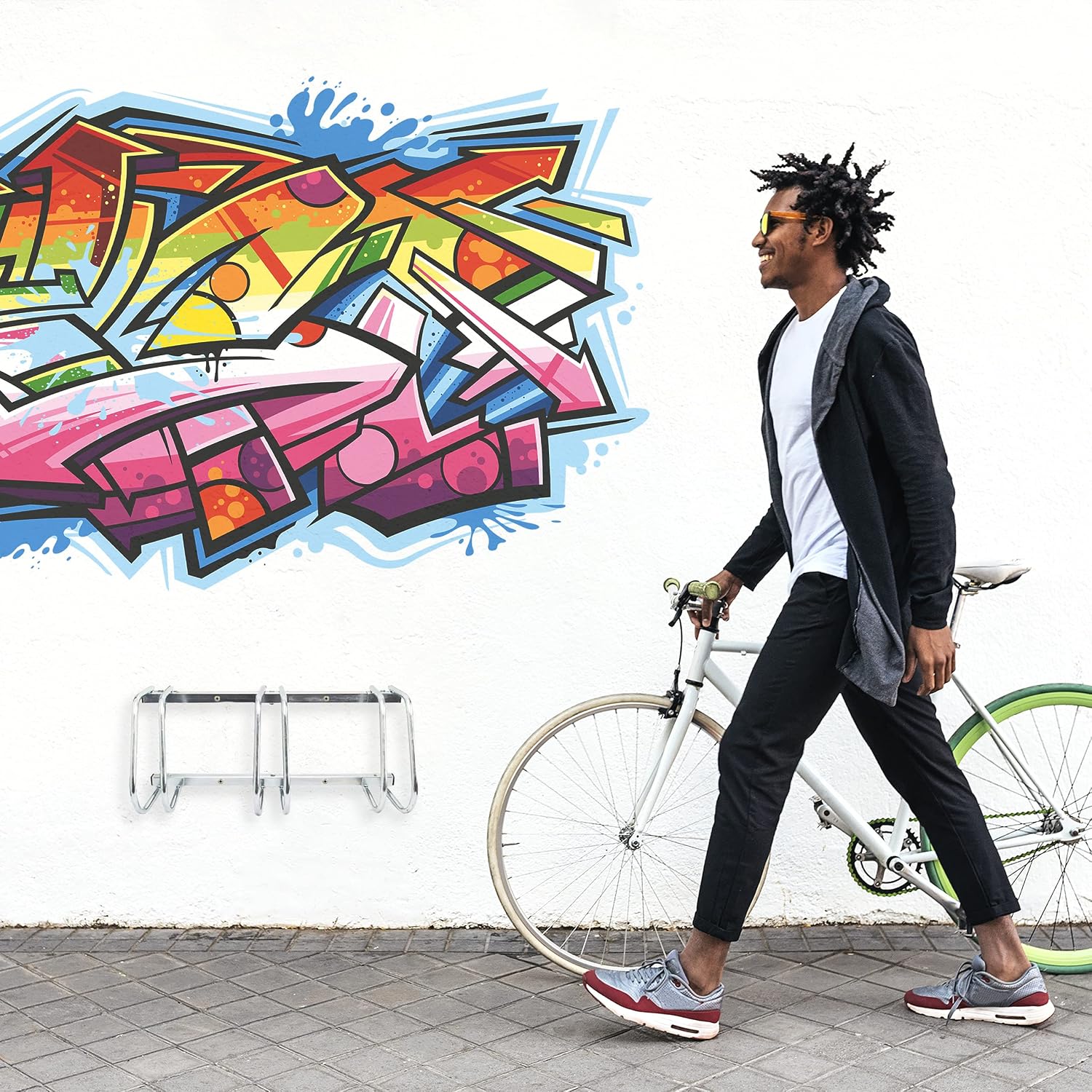  Relaxdays Râtelier Pour 3 Vélos Argent